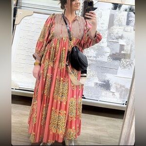 Boho Tiger Stripe Maxi Dress